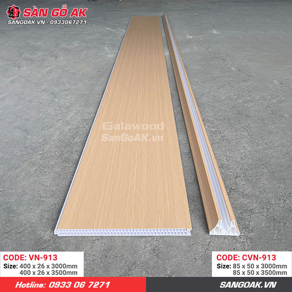 Tấm vách ngăn nhựa vàng sồi đậm Galawood VN-913